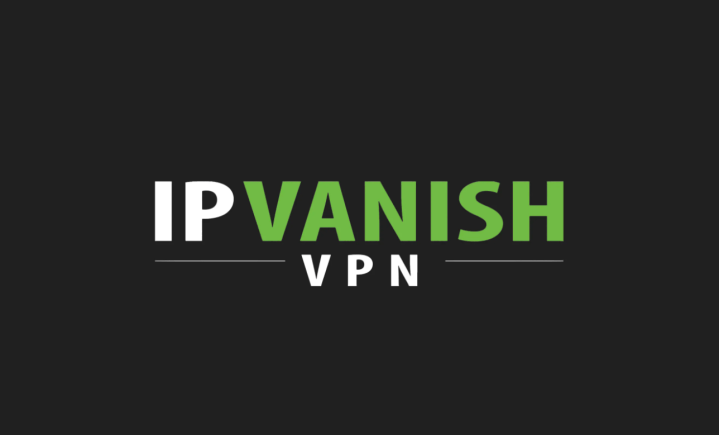 Das IPVanish VPN-Logo auf schwarzem Hintergrund.
