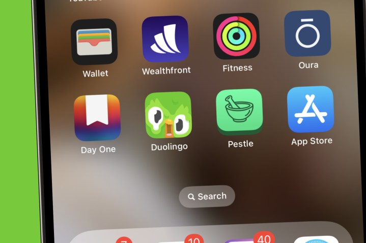 Das Duolingo-App-Symbol mit einem neuen, schmelzenden Design.