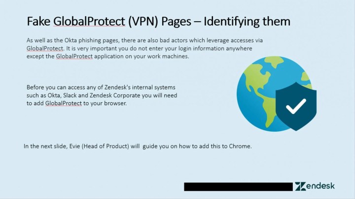 Screenshot einer Phishing-PowerPoint-Präsentation.