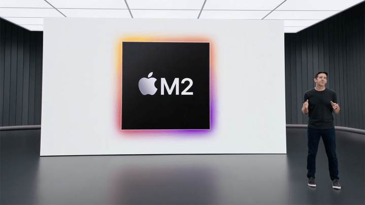 Der M2-Chip, vorgestellt in der WWDC-Keynote von Apple.