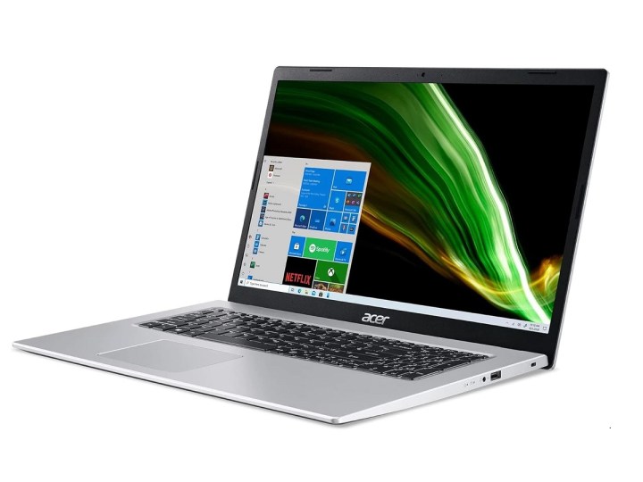 Der Acer Aspire 1 Laptop mit der Windows 11-Oberfläche auf dem Bildschirm.