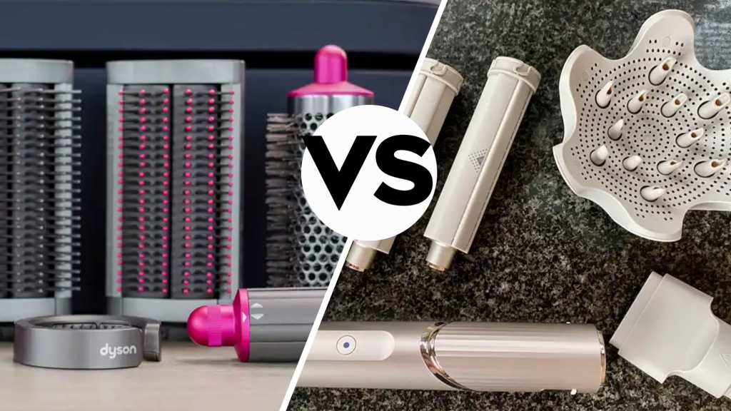 The Dyson Airwrap and the Shark FlexStyle side by side