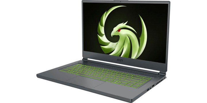 Die MSI Delta AMD Advantage Edition auf weißem Hintergrund zeigt einen leuchtend grünen Desktop.