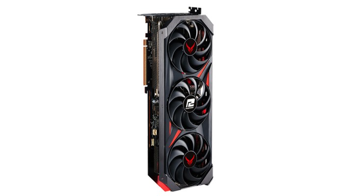 Die PowerColor AMD Radeon RX 7800 XT Red Devil Grafikkarte auf weißem Hintergrund