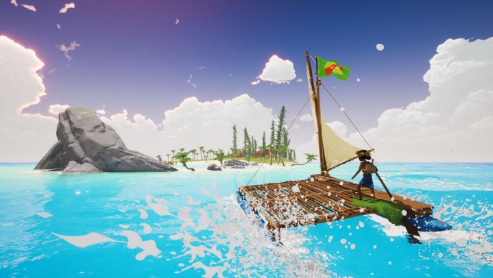 Der Spieler segelt zu einer weit entfernten Insel in Tchia.