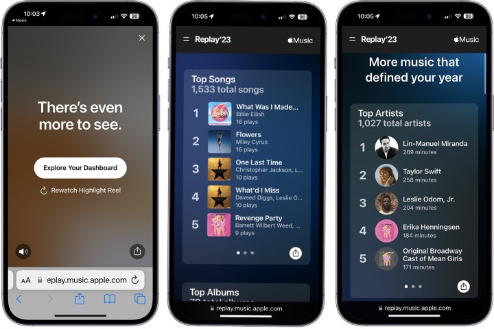 Screenshot mit Informationen zur Apple Music Replay 2023-Funktion auf dem iPhone.