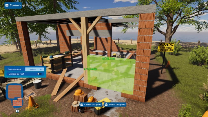 Ein Spieler baut im Sandbox-Modus von House Flipper 2 ein Haus.