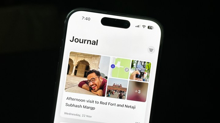 Apple Journal-App auf dem iPhone 15 Pro.