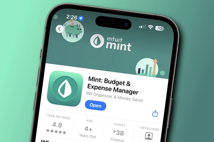 Ein Rendering der Mint-App auf einem iPhone.