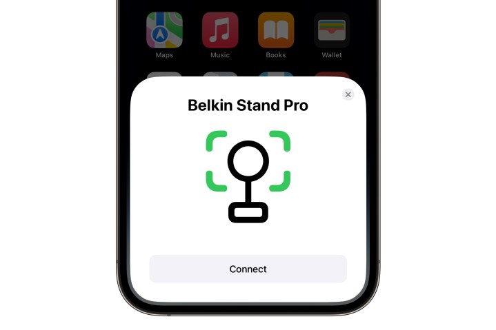iPhone DockKit-Kopplungsbildschirm für Belkin Stand Pro.
