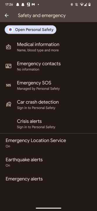 Der Bildschirm „AMBER Alerts“ auf Android 13.