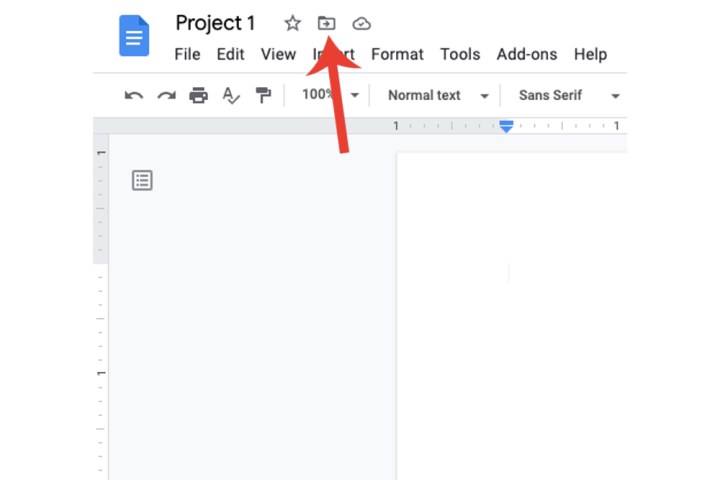 Die Schaltfläche „Verschieben“ in Google Docs, mit der Sie neue Ordner erstellen und Ihre Dokumente organisieren können.