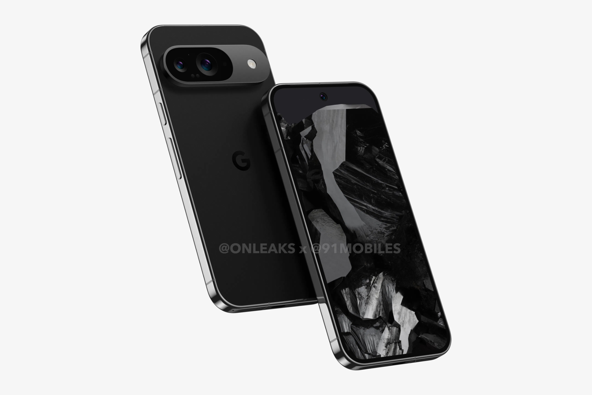 Ein Rendering des Google Pixel 9-Smartphones in Schwarz.