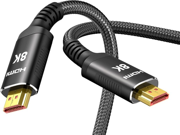 Das Snowkids HDMI 2.1-Kabel auf weißem Hintergrund.