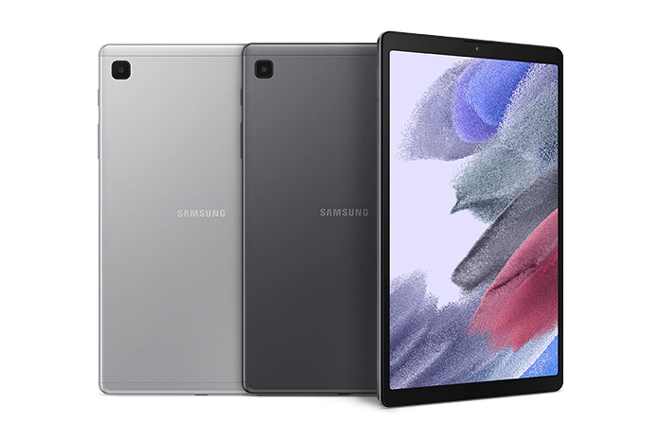 Das Samsung Galaxy Tab A7 Lite in verschiedenen Farben.