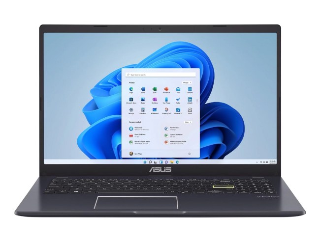 Das Asus VivoBook Go L510MA mit der Windows-11-Oberfläche auf dem Bildschirm.