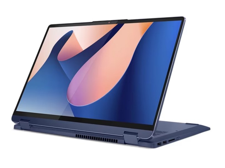 Der 16-Zoll-Laptop Lenovo IdeaPad Flex 5i 2-in-1 auf weißem Hintergrund.