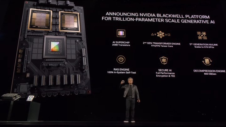 Nvidia stellt auf der GTC 2024 seine Blackwell-GPU-Architektur vor.
