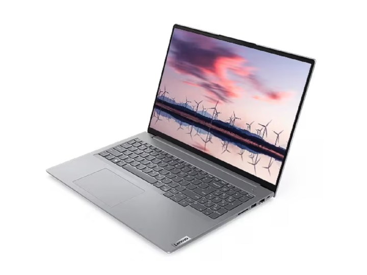Das Lenovo ThinkBook 16 Gen 6 Laptop auf weißem Hintergrund.