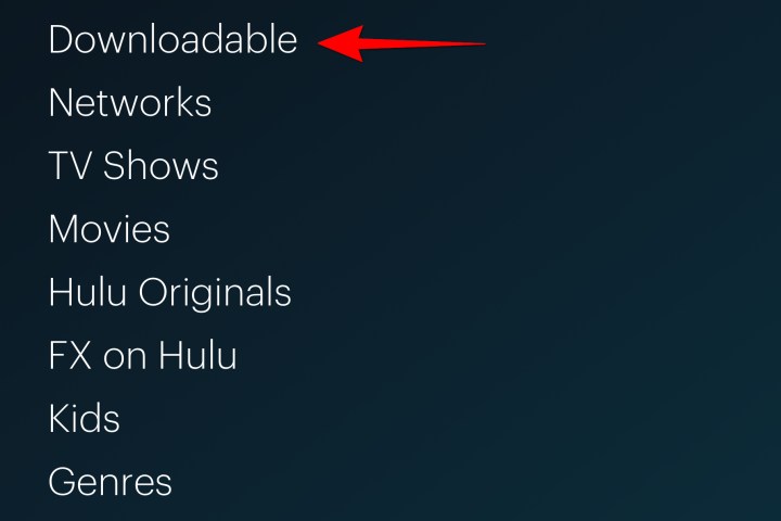 Herunterladbare Option für Hulu.