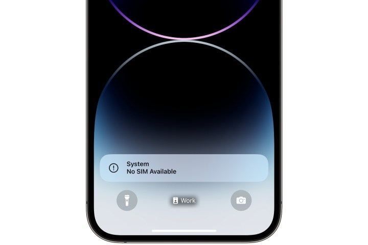 Fehler „Keine SIM-Karte verfügbar“ auf dem iPhone-Sperrbildschirm.
