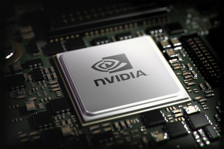 Ein Chip mit dem Nvidia-Logo.