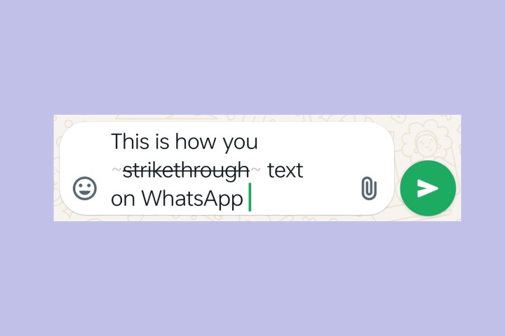 So streichen Sie Text in WhatsApp durch.