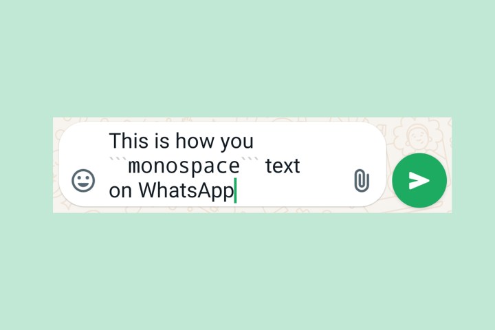 So verwenden Sie Monospace auf WhatsApp.