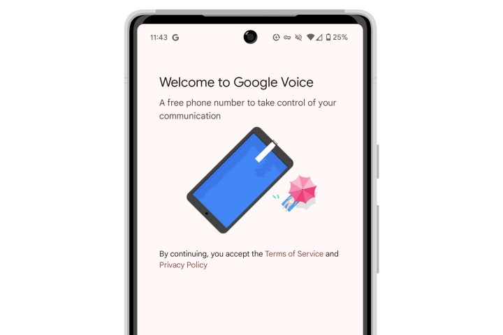 Google Voice-Begrüßungsbildschirm auf Pixel 6.