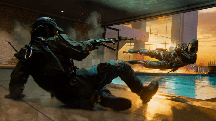In Call of Duty: Black Ops 6 schießen zwei Spieler aufeinander.