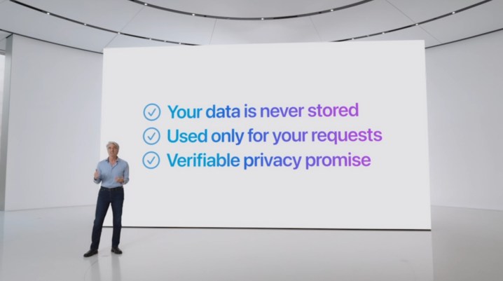 Apple spricht über Datenschutz bei KI-Apps.