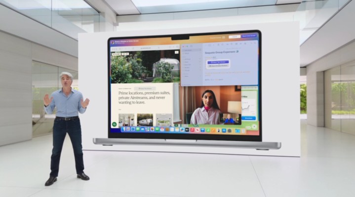Presenter-Vorschau auf einem MacBook Pro bei der WWDC 2024.