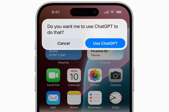 Ein iPhone, das den Benutzer zur ChatGPT-Genehmigung auffordert.